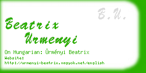 beatrix urmenyi business card