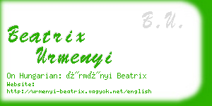 beatrix urmenyi business card